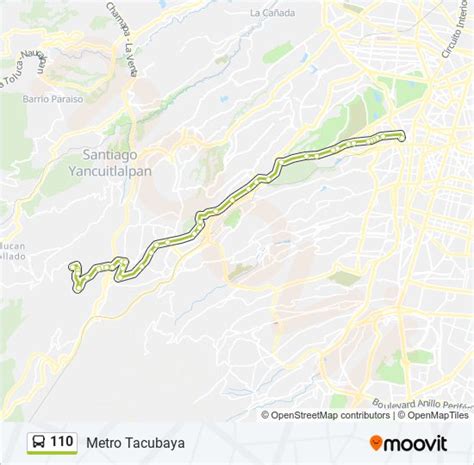 Ruta 110 Horarios Paradas Y Mapas Metro Tacubaya Actualizado