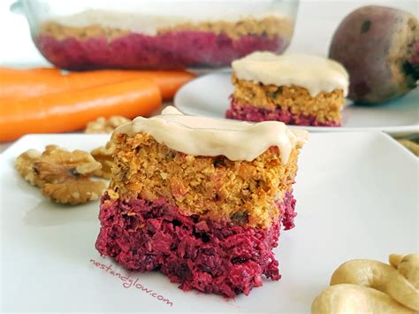 Raw Carrot Beetroot Cake With Cashew Cream Frosting Vegan And Gf