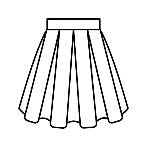 Box Pleat Skirt Line Icon Vector Illustration 18994457 Vector Art At