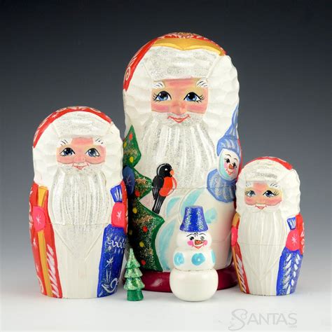 Russian Nesting Santas And Matryoshka