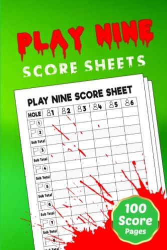 Play Nine Score Sheets Score Pads For Playing Nine Golf Card Game