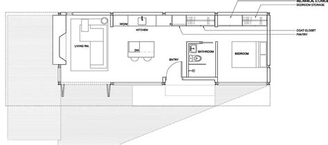 Plano De Casa O Caba A Prefabricada O Modular Con Un Dormitorio