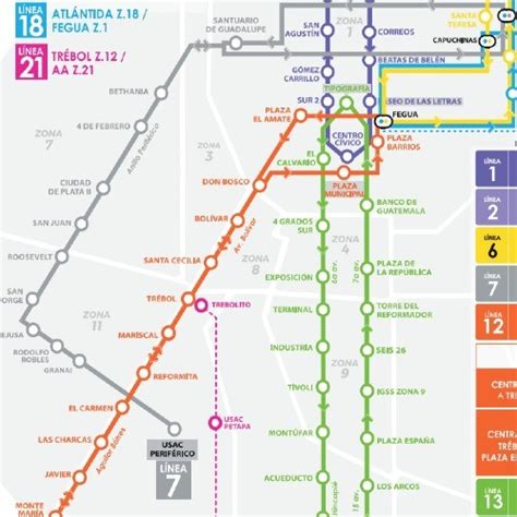 Rutas y horarios en los que funcionan las líneas del Transmetro en la