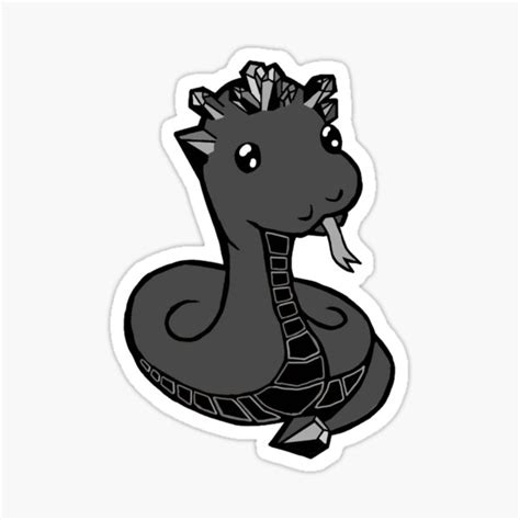 Gothic Black Ezra The Crystal Snake Sticker For Sale By Crystalbeings