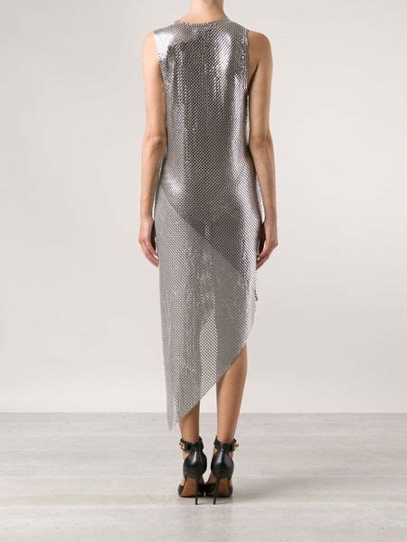 Paco Rabanne Chainmail Dress In Silver Metallic Lyst