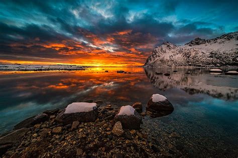 Naturaleza Fotograf A Paisaje Invierno Puesta De Sol Costa Mar Monta As