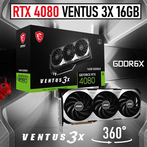 Msi Geforce Rtx 4080 16gb Ventus 3x Gddr6x Graphics 4080 Displayport