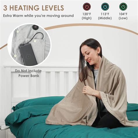 Review Wearable Electric Blanket Portable Poncho Wrap Cordless