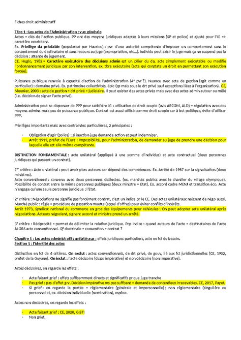 Fiches Droit Administratif Fiches Droit Administratif Titre 1 Les