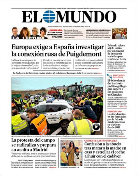 Portada Del Diario El Mundo Del Día 9022024 News Europa