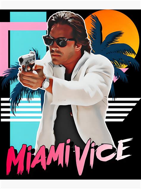 Miami Vice Retro Miami Vice 80s Sonny Crockett Tribute Canvas Print