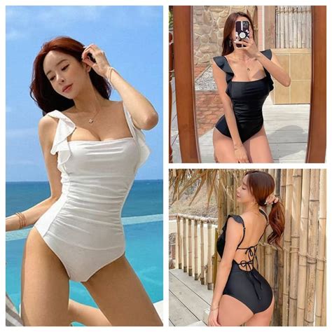 New Style Hot Spring One Piece Swimsuit Women Small Breasts Gathered Conservative Sexy Cover