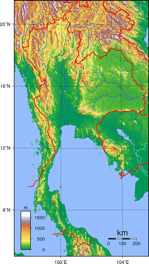 Thailand Topography Mapsof Net