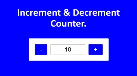 Simple Increment And Decrement Counter Using JavaScript YouTube