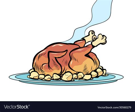 Whole Fried Chicken Royalty Free Vector Image VectorStock