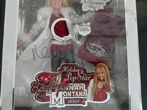 Hand Signed Miley Cyrus Disney Barbie Hannah Montana Holiday Pop Star 2008 Doll Ebay