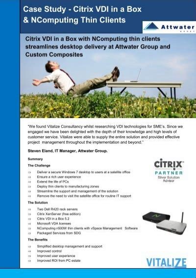 Case Study Citrix VDI In A Box NComputing Thin Clients