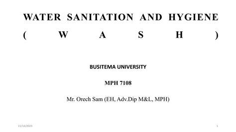 Water Sanitation And Hygiene At Institution Ppt