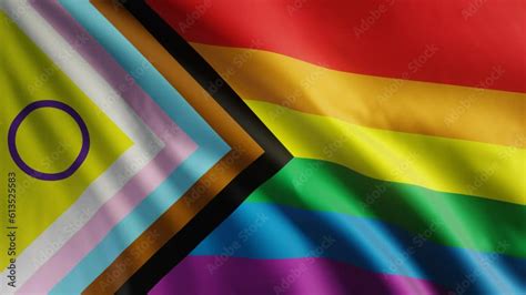 Vidéo Stock Lgbt Rainbow Flag With Inclusion And Progression Colours