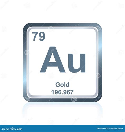 Chemical Element Gold From The Periodic Table Stock Illustration