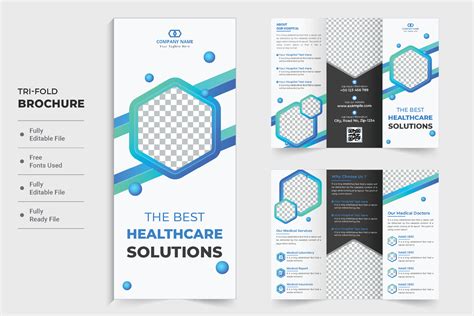 Modern Clinic And Health Care Service Poster Layout Design With Blue