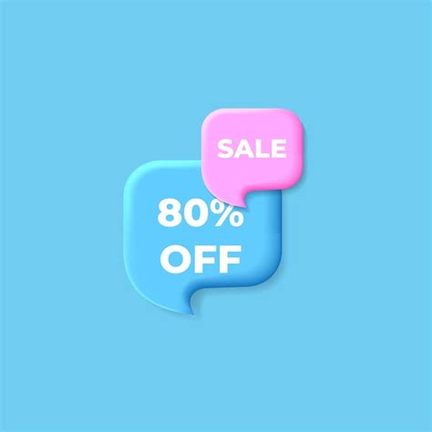 Premium Vector Sale Percent Off Tag D Offer Chat Speech Bubbles