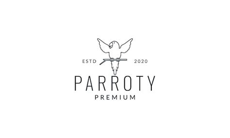 Premium Vector Parrot Or Lovebird Line Logo Vector Illustration Design