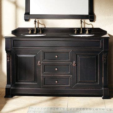 Bates In Double Vanity Antique Black Transitional Bathroom