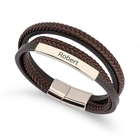 Brown Leather Bracelet For Men Onecklace