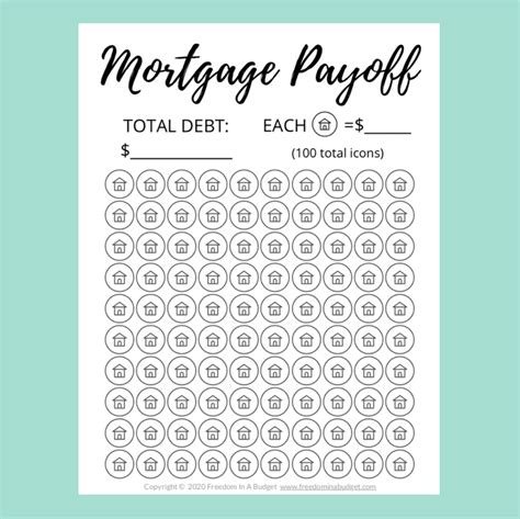 Mortgage Payoff Tracker Printable Freedom In A Budget