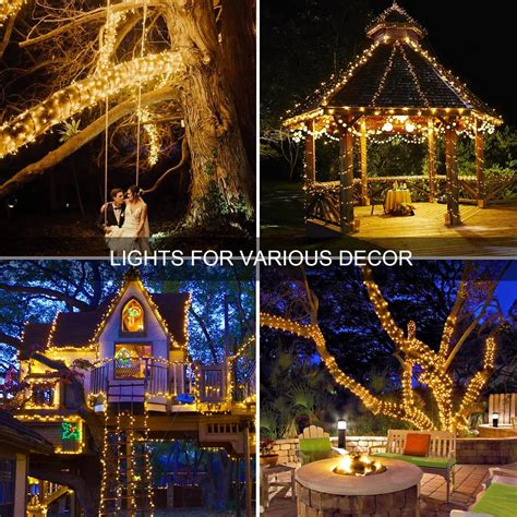 Jmexsuss 2 Pack Warm White Solar String Lights Outdoor Waterproof Each 100 Led 427ft Solar