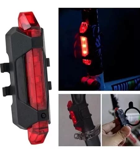 Luz Trasera LED Recargable Para Bicicleta Luz Roja MercadoLibre