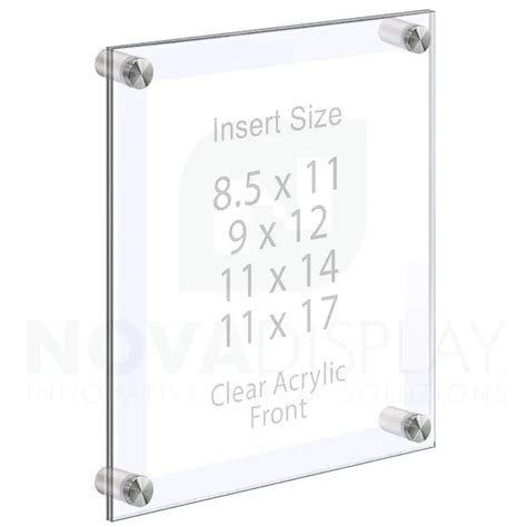 1 2 Thick Clear Acrylic Wall Frames Wall Mounted With Standoffs