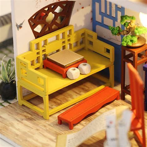 1 24 Wooden Diy Handmade Assemble Doll House Miniature Furniture Kit