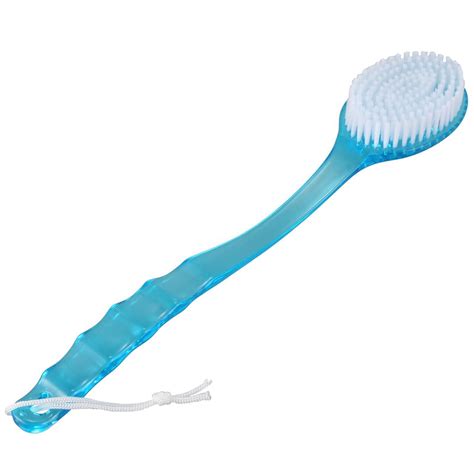 Long Handled Body Bath Shower Back Brush Scrubber Massager Helper Blue