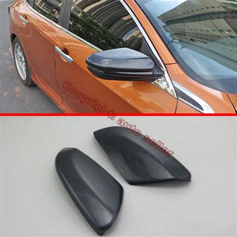 Carbon Fiber Style Side Mirror Cover Trim For Honda Civic In