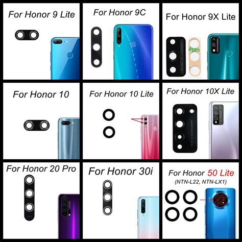 Lente De Vidrio De Cámara Trasera Para Huawei Honor 9 9i 9n 9x 9s 9c 9a Pro 10 20 30 50 60 10x