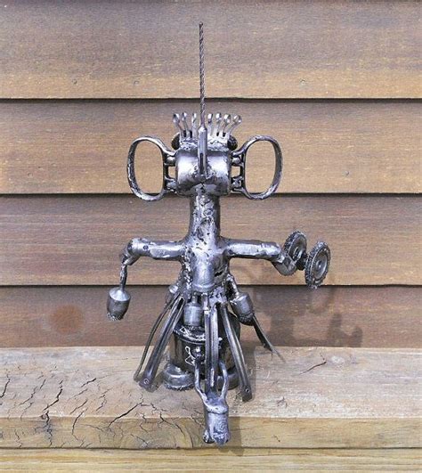 Robot Metal Sculpture Cleaning Lady Yard Art Garden Art Found Etsy