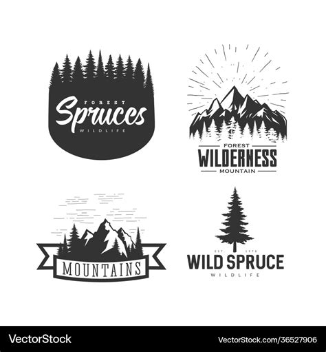 Mountains Logos Set Royalty Free Vector Image Vectorstock