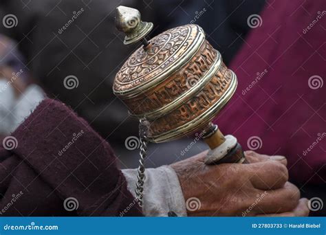 Buddhist prayer wheel stock image. Image of temple, symbol - 27803733