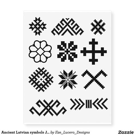 Ancient Latvian symbols Jumis Star Cross Star Temporary Tattoos | Punto de cruz, Material de ...