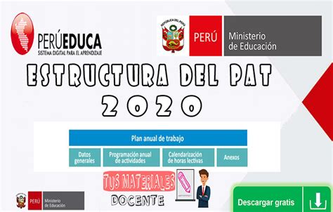 Minedu Estructura De PAT 2020 Tus Materiales Docente