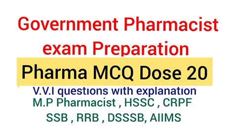 Pharma Mcq Dose Pharmacist Exam Preparation M P Pharmacist