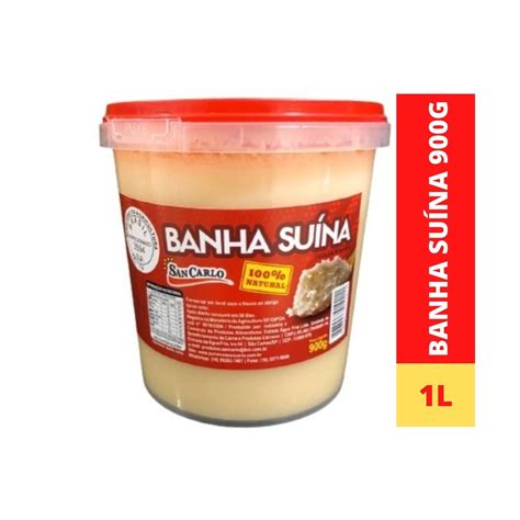 Banha Suína 100 Natural 1L Gordura de Porco 900g Shopee Brasil