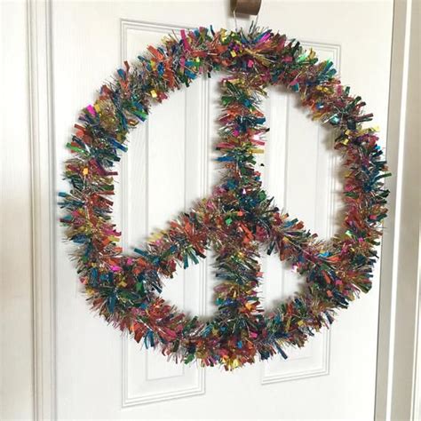 Peace Wreaths For Front Door Peace Sign Wreath Rainbow Peace Wreath