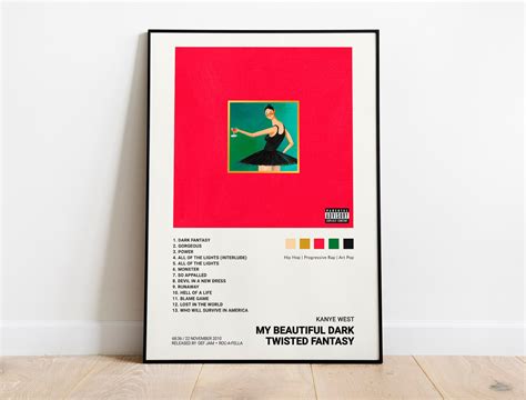 Kanye West My Beautiful Dark Twisted Fantasy Album Cover Poster