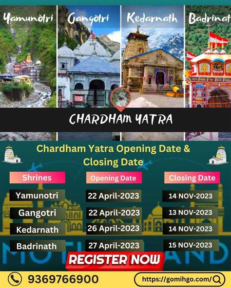 Chardham Yatra 2023 Opening Date