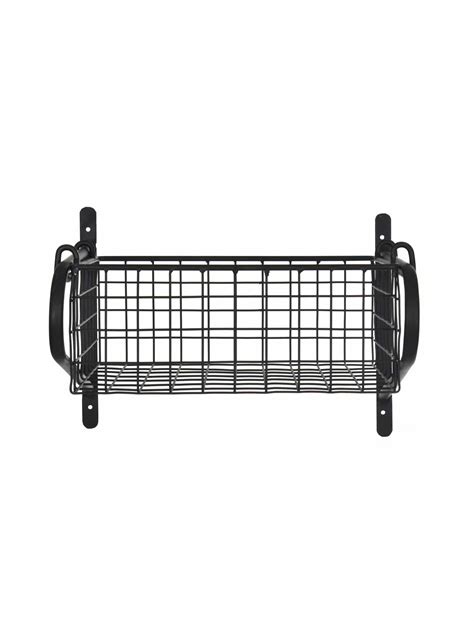 Small Black Steel Metal Wall Shelf Unit For Indoor Living Space