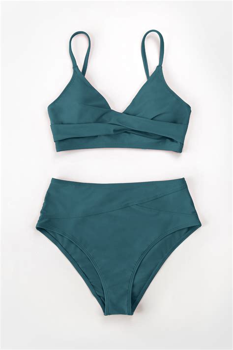 Bikini torsadé taille haute avec épissure Cupshe France