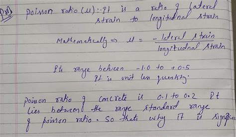 Solved What Is Poisson S Ratio And Where Can It Be Of Significance